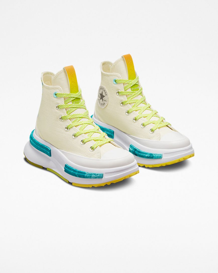 Women's Converse Run Star Legacy CX Mi Gente, Mi Alegria High Top Shoes Beige / Lemon / Light Turquoise | AU 68C04R